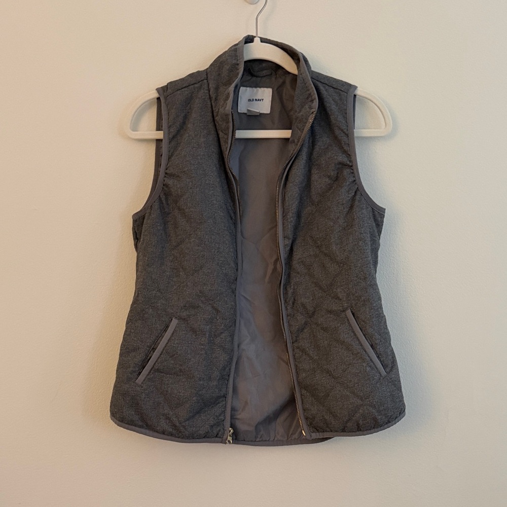 Gray Quilted Vest